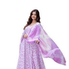 EthniFlair Floral Printed Floral Anarkali Kurta