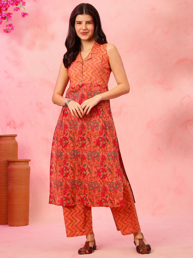 EthniFlair Printed Kurta with Trousers