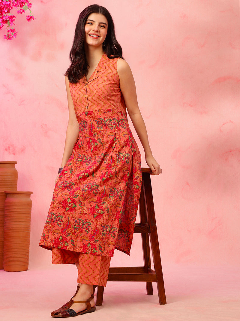 EthniFlair Printed Kurta with Trousers