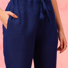 EthniFlair Floral Embroidered Aari Work Kurta With Trousers And Dupatta