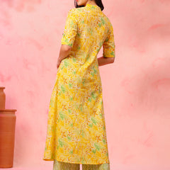 EthniFlair Floral Printed Mandarin Collar Kurta with Palazzos