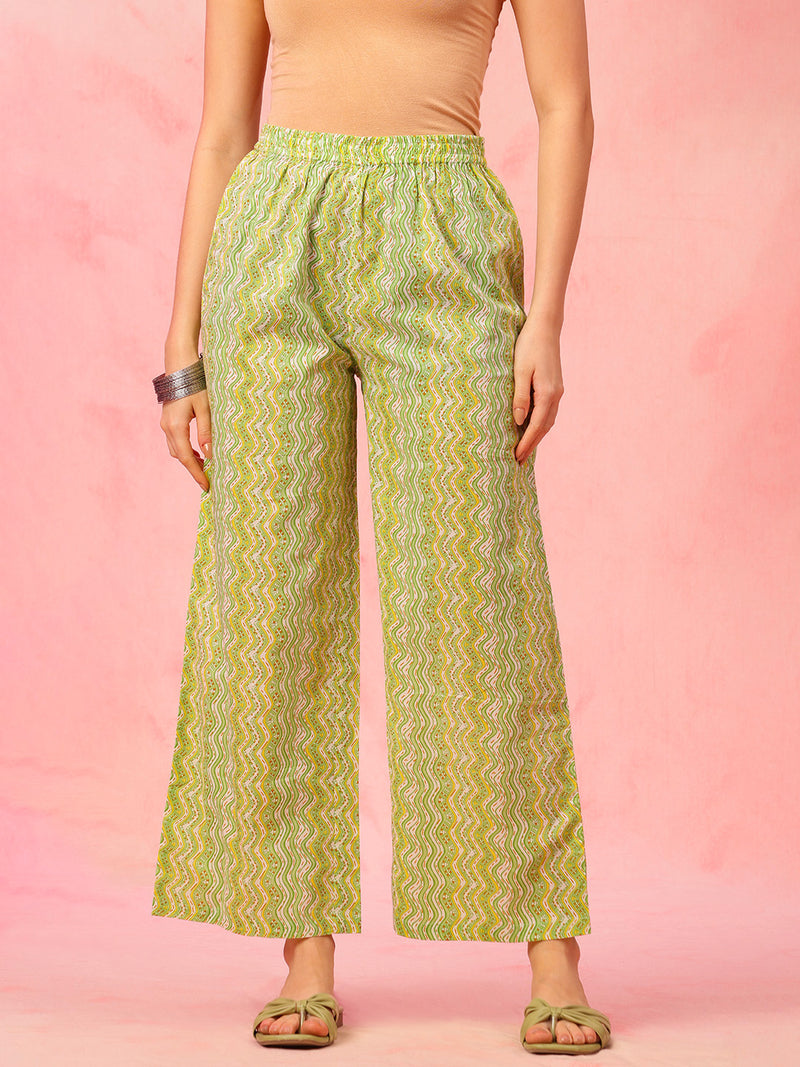 EthniFlair Floral Printed Mandarin Collar Kurta with Palazzos