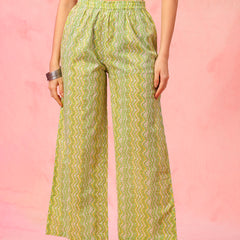 EthniFlair Floral Printed Mandarin Collar Kurta with Palazzos