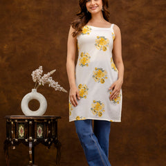 EthniFlair Floral Printed Straight Kurti