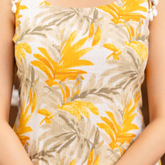 EthniFlair Floral Printed Shoulder Strap Sleeveless Straight Kurta