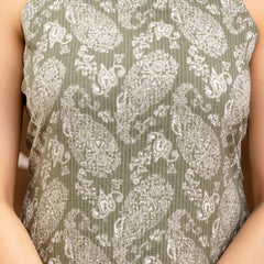 EthniFlair Paisley Printed Shoulder Straps Straight Kurta