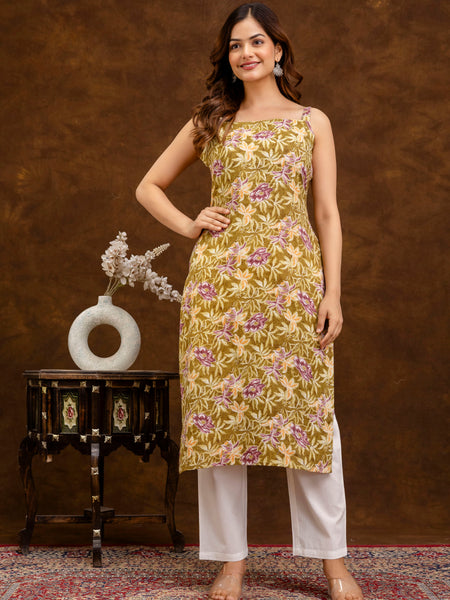 EthniFlair Paisley Printed Square Neck Kurti