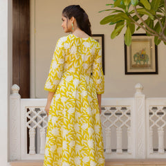 EthniFlair Floral Printed Empire Kurta with Trousers & Dupatta