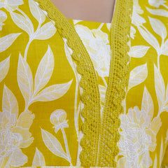 EthniFlair Floral Printed Empire Kurta with Trousers & Dupatta