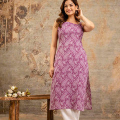 EthniFlair Paisley Printed Shoulder Straps Straight Kurta
