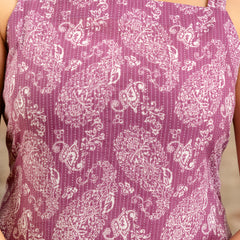 EthniFlair Paisley Printed Shoulder Straps Straight Kurta