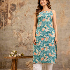 EthniFlair Paisley Printed Square Neck Kurti