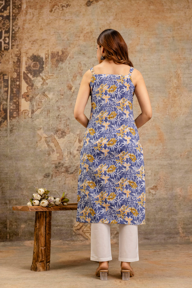 EthniFlair Paisley Printed Square Neck Kurti