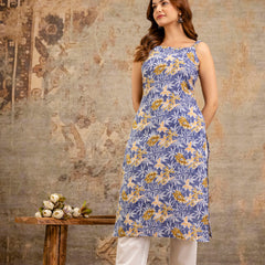 EthniFlair Paisley Printed Square Neck Kurti