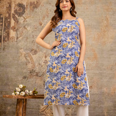 EthniFlair Paisley Printed Square Neck Kurti