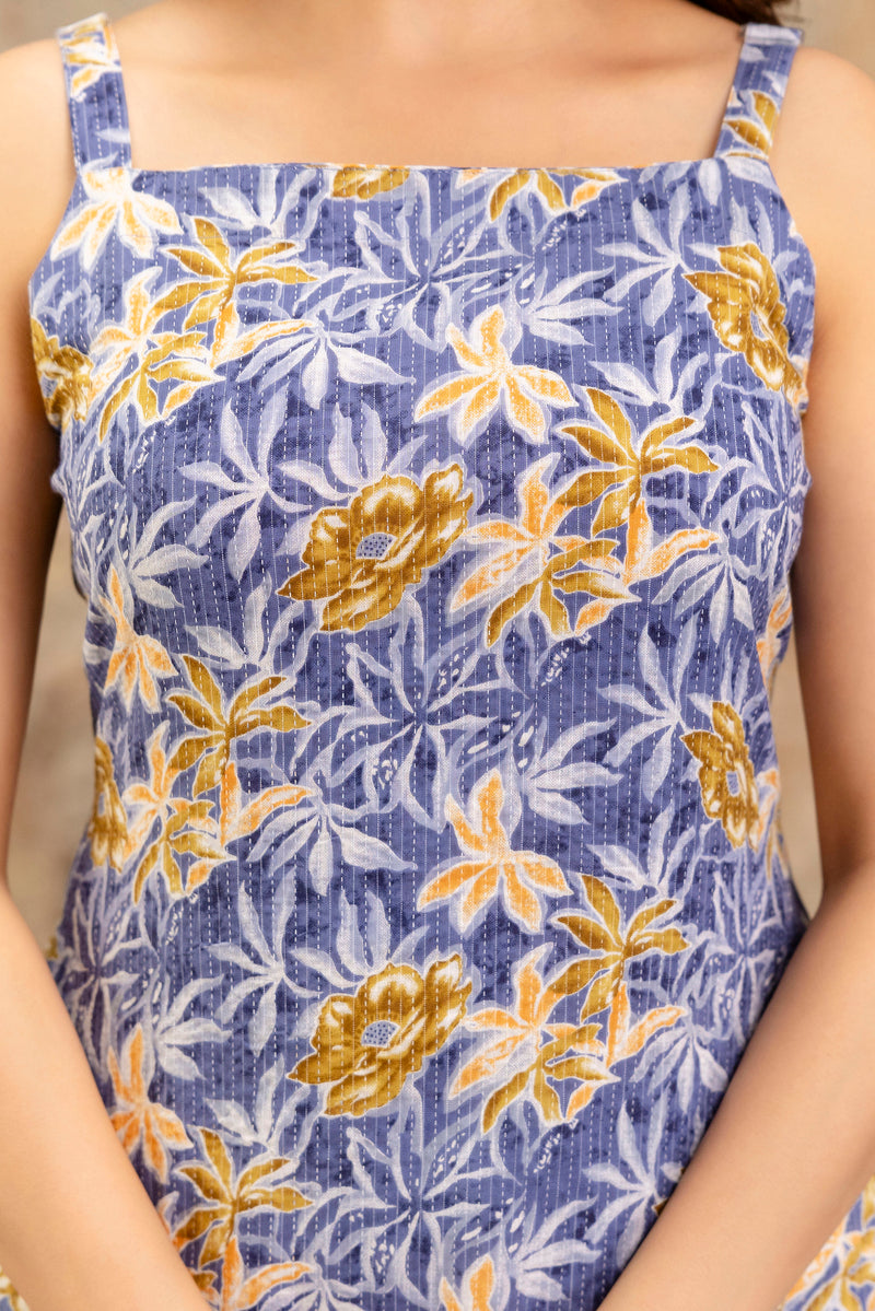 EthniFlair Paisley Printed Square Neck Kurti