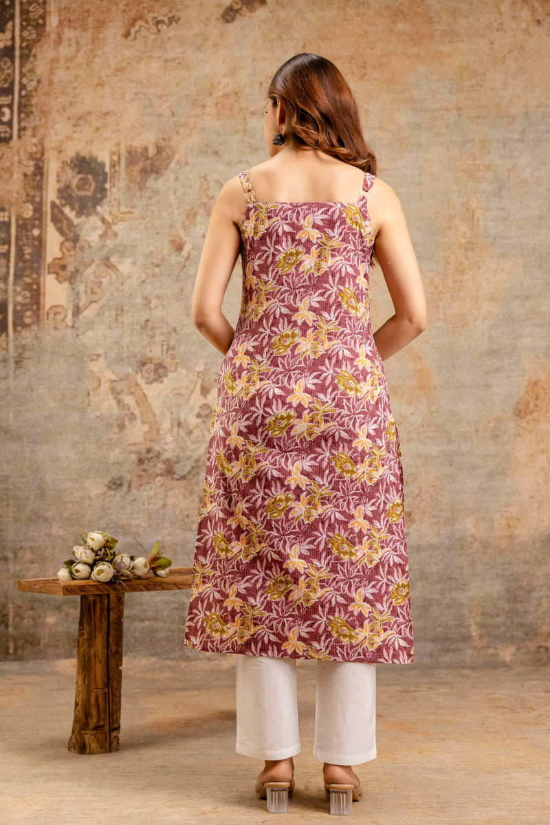 EthniFlair Paisley Printed Square Neck Kurti