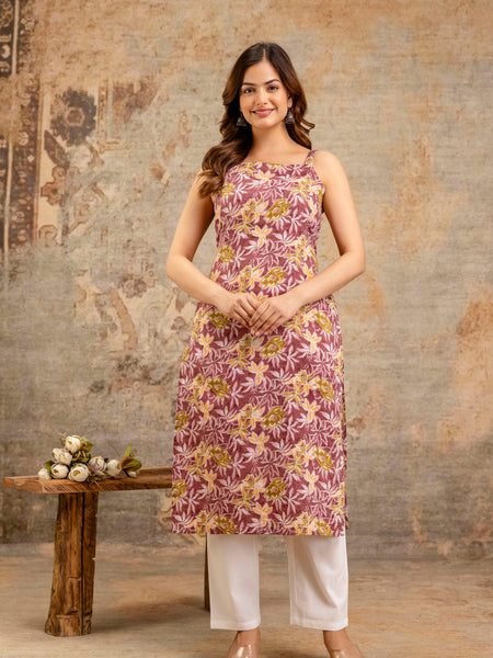 EthniFlair Paisley Printed Square Neck Kurti