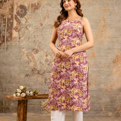 EthniFlair Paisley Printed Square Neck Kurti