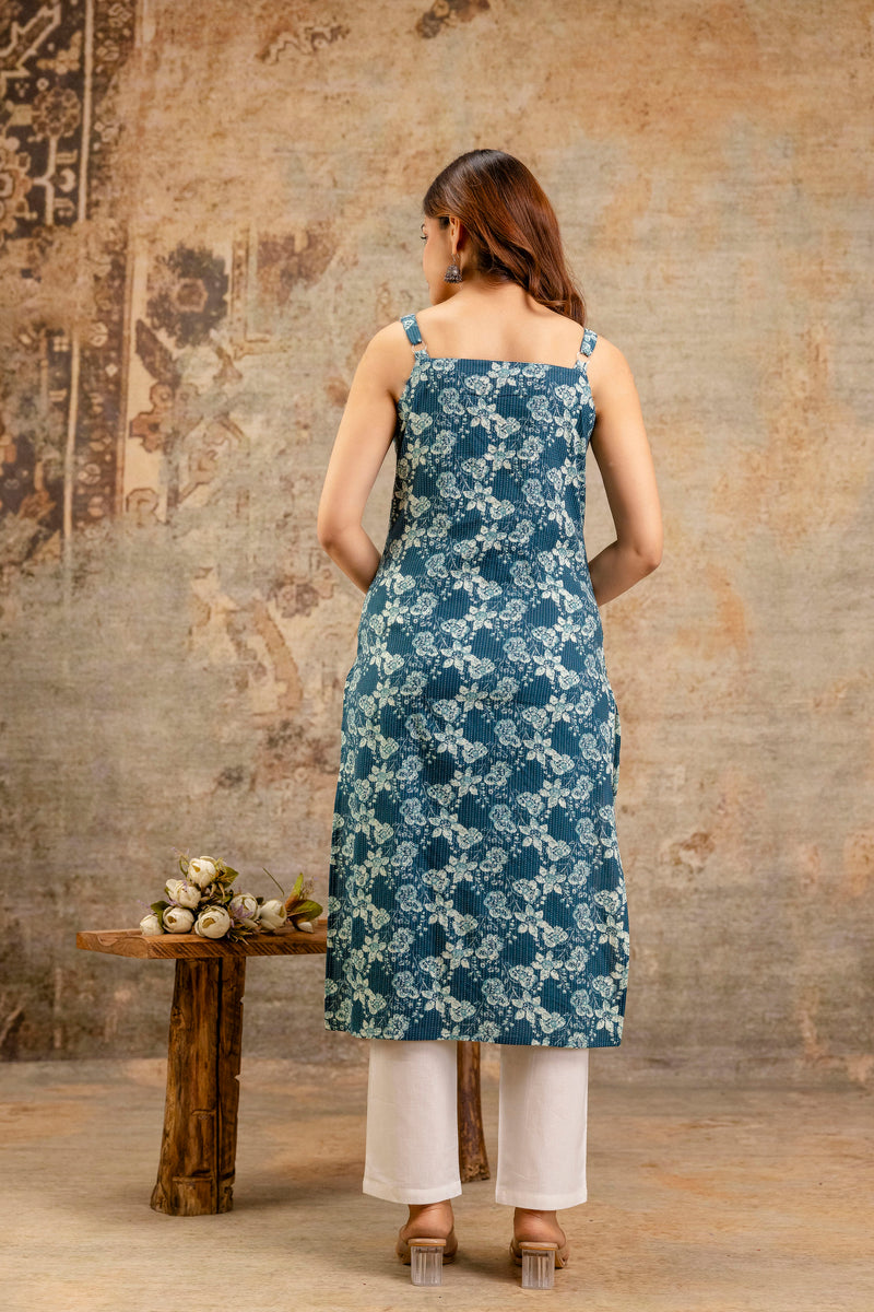 EthniFlair Paisley Printed Square Neck Kurti