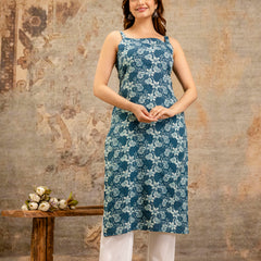 EthniFlair Paisley Printed Square Neck Kurti