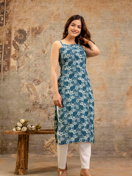 EthniFlair Paisley Printed Square Neck Kurti