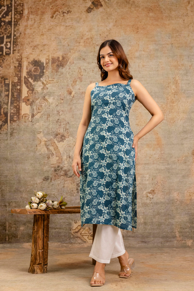 EthniFlair Paisley Printed Square Neck Kurti
