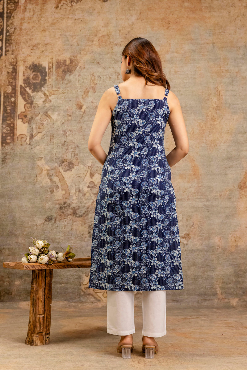 EthniFlair Paisley Printed Square Neck Kurti