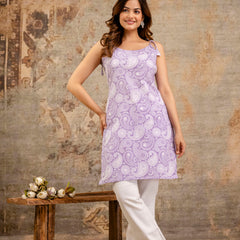 EthniFlair Paisley Printed Square Neck Kurti