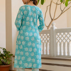 EthniFlair Floral Printed Kurta with Pyjamas & Dupatta