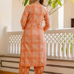EthniFlair Floral Printed Thread Work Kurta with Patiala & Dupatta