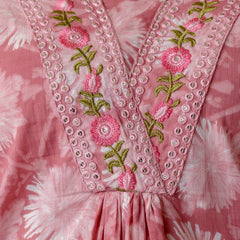 EthniFlair Floral Printed Aari Work Kurta with Trousers & Dupatta