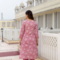 EthniFlair Floral Embroidered Thread Work Kurta with Trousers & Dupatta