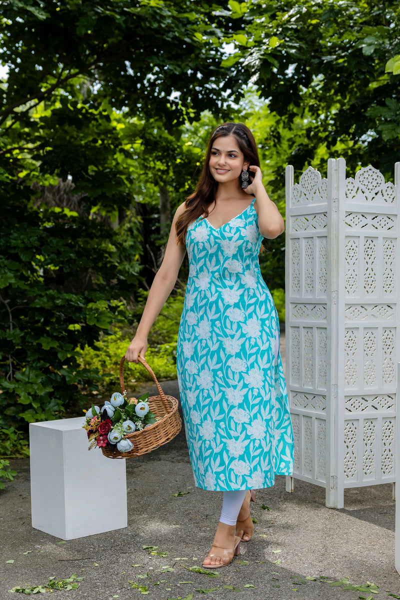 EthniFlair Floral Printed Kurta