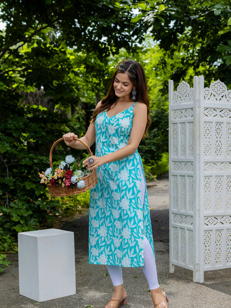 EthniFlair Floral Printed Kurta