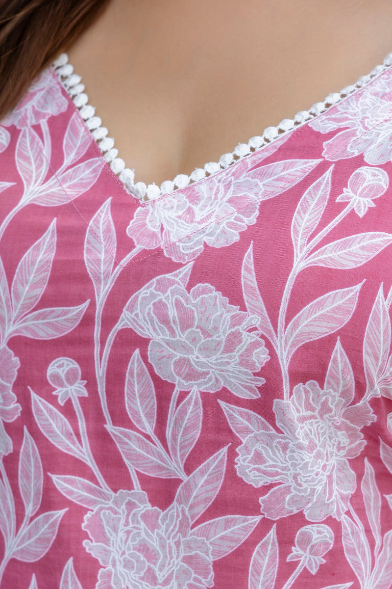 EthniFlair Floral Printed Kurta