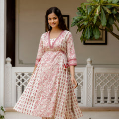 EthniFlair Ethnic Motifs Printed Empire Aari Work Kurta with Patiala & Dupatta