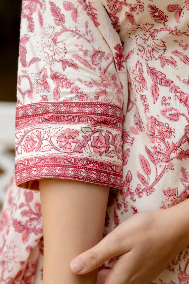 EthniFlair Ethnic Motifs Printed Empire Aari Work Kurta with Patiala & Dupatta