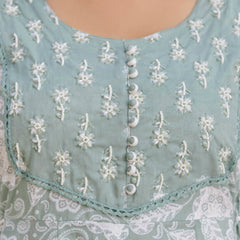 EthniFlair Floral Printed Round Neck Anarkali Kurta With Trousers And Dupatta