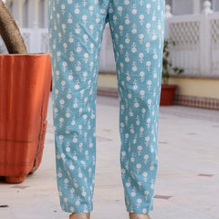 EthniFlair Floral Printed Round Neck Anarkali Kurta With Trousers And Dupatta