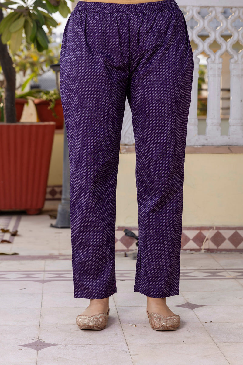 EthniFlair Floral Printed V-Neck Straight Kurta With Trousers And Dupatta
