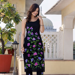 EthniFlair Floral Phulkari Kurta with Pyjamas & Dupatta