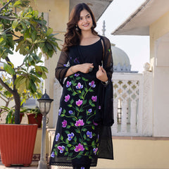 EthniFlair Floral Phulkari Kurta with Pyjamas & Dupatta