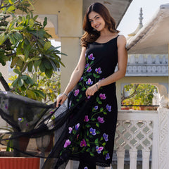 EthniFlair Floral Phulkari Kurta with Pyjamas & Dupatta