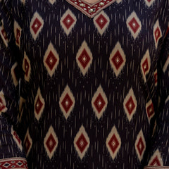 EthniFlair Geometric Printed V-Neck Straight Kurta With Trousers And Dupatta