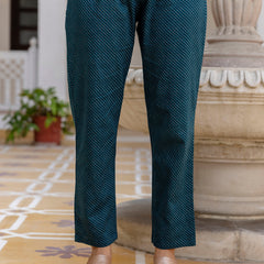 EthniFlair Floral Printed V-Neck Straight Kurta With Trousers And Dupatta