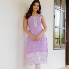 EthniFlair Ethnic Motifs Printed Sequinned Floral Kurta