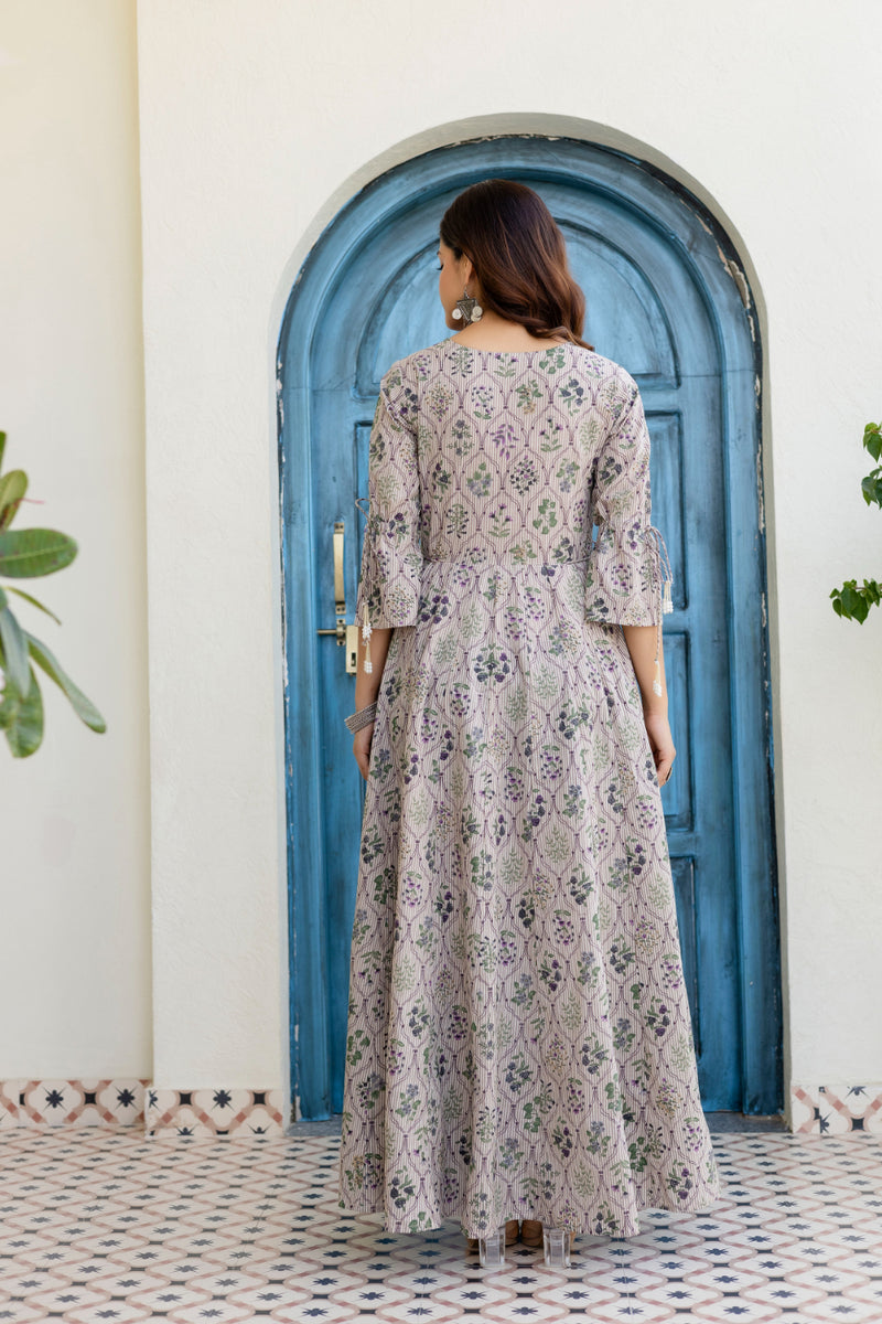 Women Cotton Anarkali Kurta with Dupatta