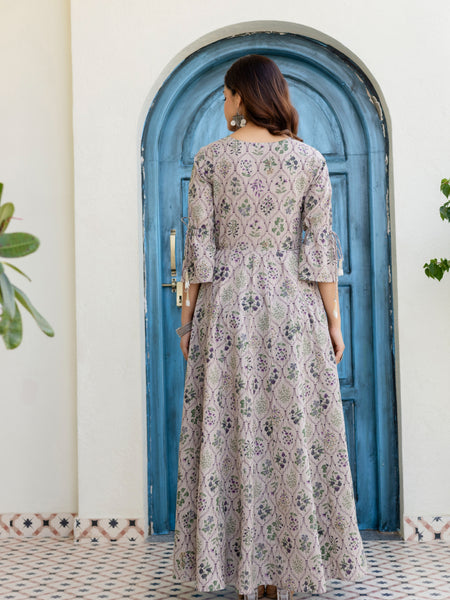 Women Cotton Anarkali Kurta with Dupatta