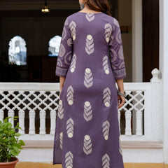 Cotton Aari work Kurta with Palazzo & Dupatta